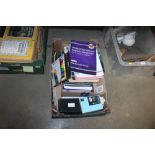 A box containing various GCSE revision books; vari