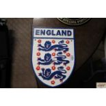 A painted cast iron sign for England Football team