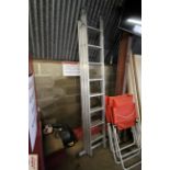 A triple stage aluminium extending ladder