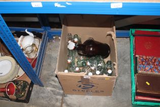 A box of home brew bottles