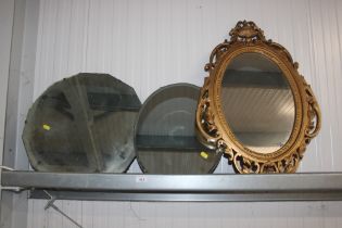 Three wall mirrors