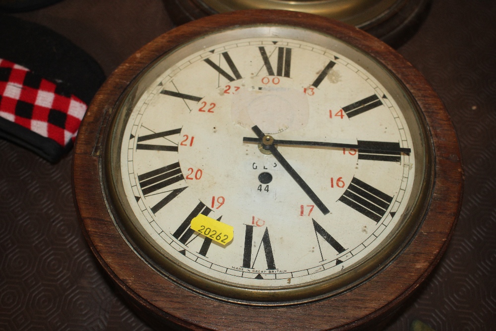 A brass cased ships style barometer and a circular - Image 3 of 3