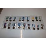 A collection of 18 United Nation medals