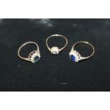 A 9ct gold and chip diamond set ring, ring size R,