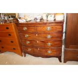 A 19th Century mahogany bow fronted chest of two s