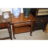 A mid-20th Century mahogany two tier trolley