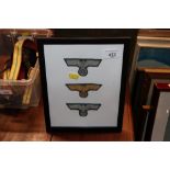 Three framed German officers dress eagles