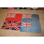 A quantity of Union Jack and Ensign flags