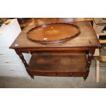 A 19th Century mahogany wash stand fitted two draw