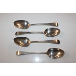 A Georgian silver spoon and three other silver spo