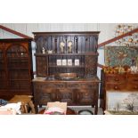 A Victorian carved oak dresser