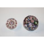 A 19th Century Millefiori glass paperweight; and a