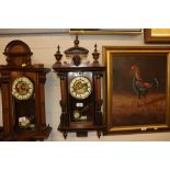 A Victorian walnut cased regulator type wall clock