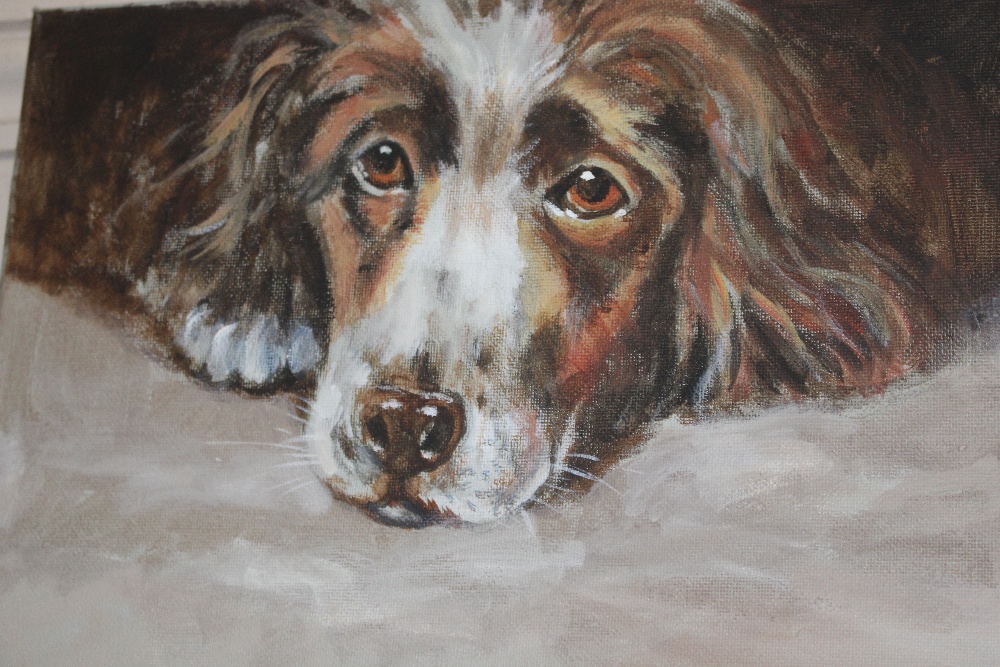 Ryan, acrylic on canvas study of a dog - Image 2 of 3