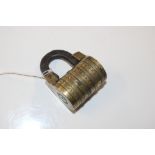 A combination padlock, combination unknown