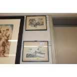 Lionel Barrymore, pencil signed prints "Old Red Ba