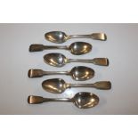 Six various silver spoons, appropx.273gms total we