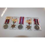 A collection of medals including WWII South Africa