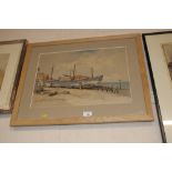 J. Carter, watercolour study of moored boats