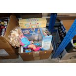 A box containing children's toys, board games etc.