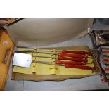 A Dalsonware barbeque tool set with original box