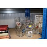 A quantity of pint and other drinking glasses