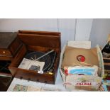 A Garrard model 2025TC record player and box of re