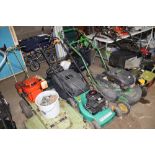 A Performance petrol lawnmower and grass box