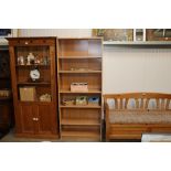 A wood effect open fronted bookcase