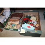 Two boxes containing various sundry items to inclu