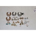 A quantity of various ear rings, some marked 925