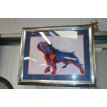 A framed abstract study of a dog indistinctly signed, dated 2006