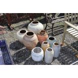 A quantity of various vases and planters, some AF
