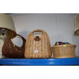 A quantity of wicker baskets and contents