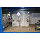 Six wine glasses