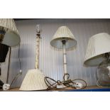 Two table lamps and shades