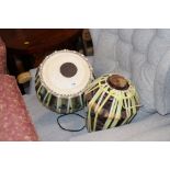 Two Ethnic tom tom drums