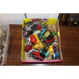 A box of die cast model cars