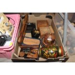 A collection of miscellaneous wooden boxes etc.