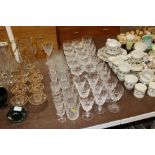 A collection of various cut table glassware to inc