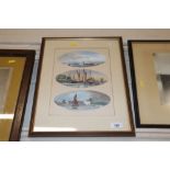 Robert Finch, three views of Ipswich, Pin Mill, Wo