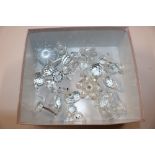 A box of Swarovski style crystal ornaments