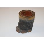 A Taxidermy elephant foot tobacco box, inscribed t