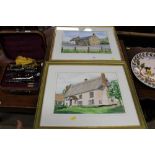 D. Pennock, watercolour studies of rural cottages