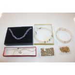 Two pearl type choker necklaces and various other