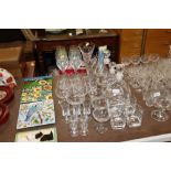 A quantity of various table glassware