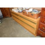 Two laminate two drawer chests