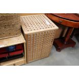 A wooden linen box
