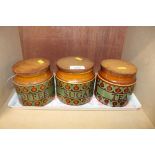 Three Hornsey storage jars on tray