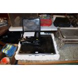 An Indesit electric hob and portable gas stove